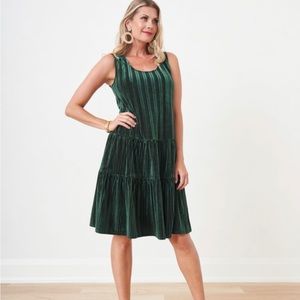 NWT Cleo Green Velvet Scoop Neck Swing Sleeveless Dress XL